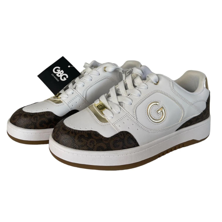 TENIS GUESS - BLANCO/CAFÉ